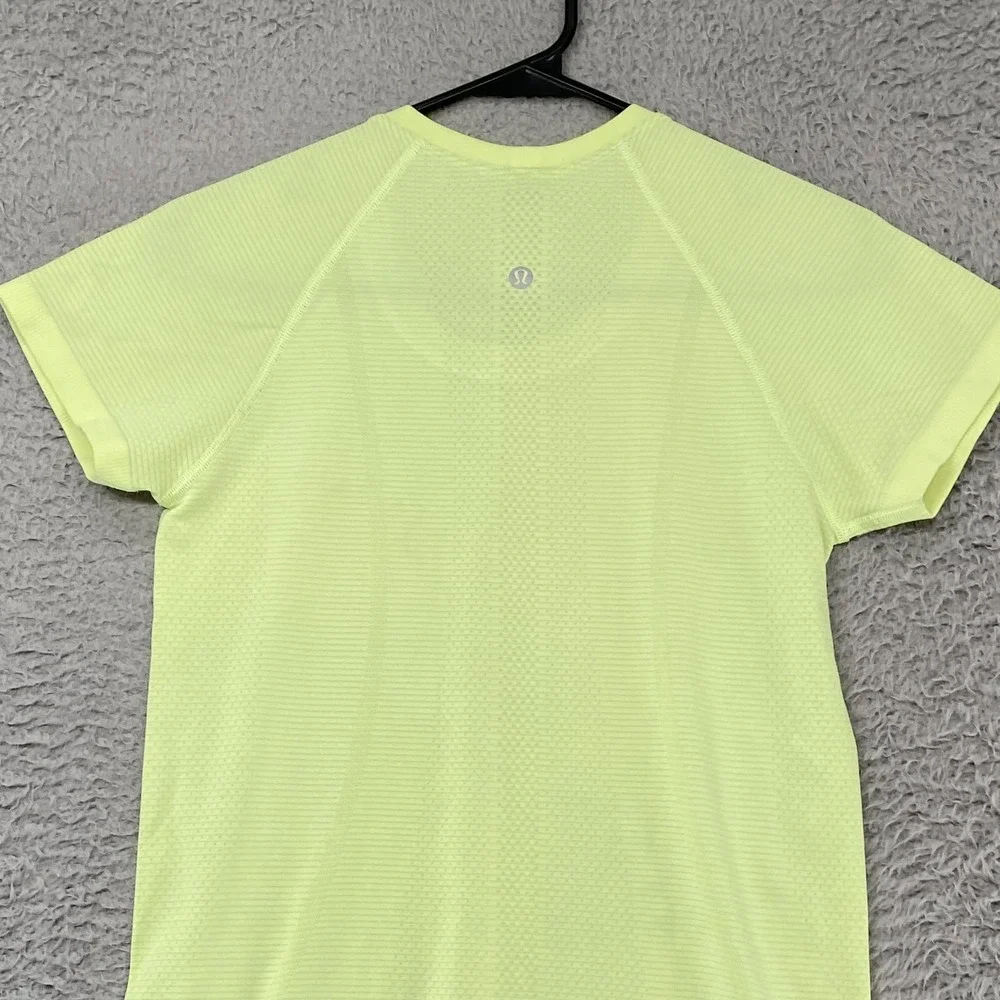 Lululemon Swiftly Tech Shirt Womens 4 Yellow Short Sleeve Running Top Hip Length
